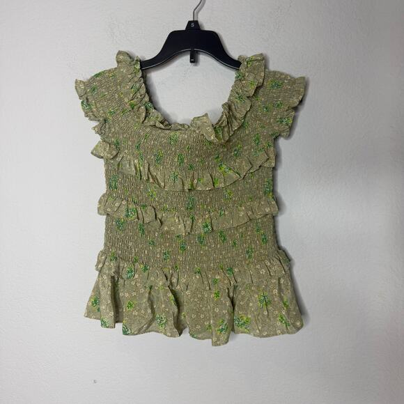 Rebecca Taylor Off-The-Shoulder Mixed Print Dress - Picture 2 of 5